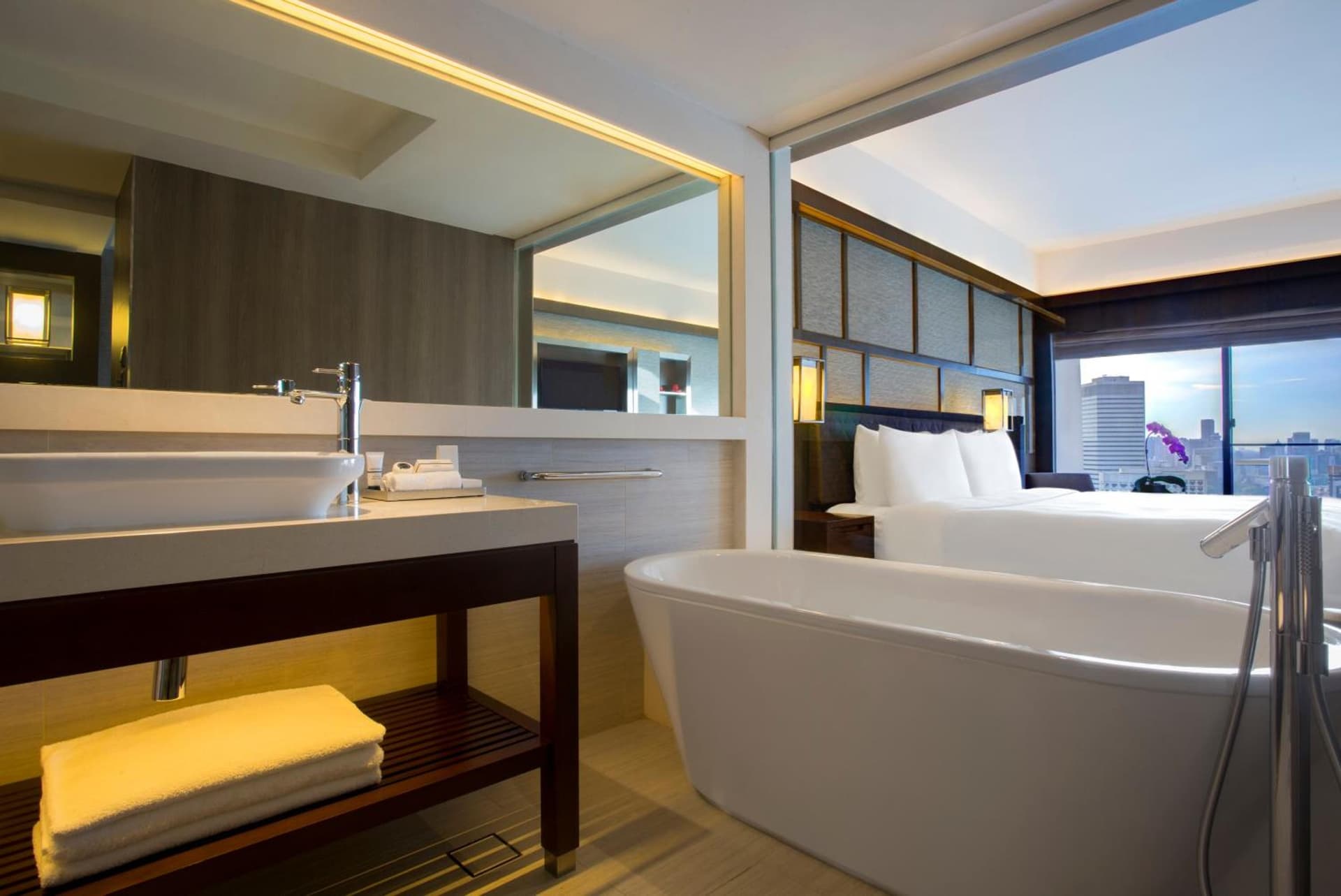 Deluxe Twin City View High Floor Room