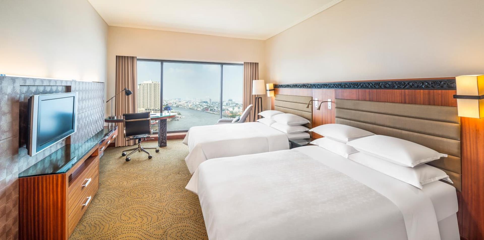 Deluxe, Guest room, 2 Double, River view