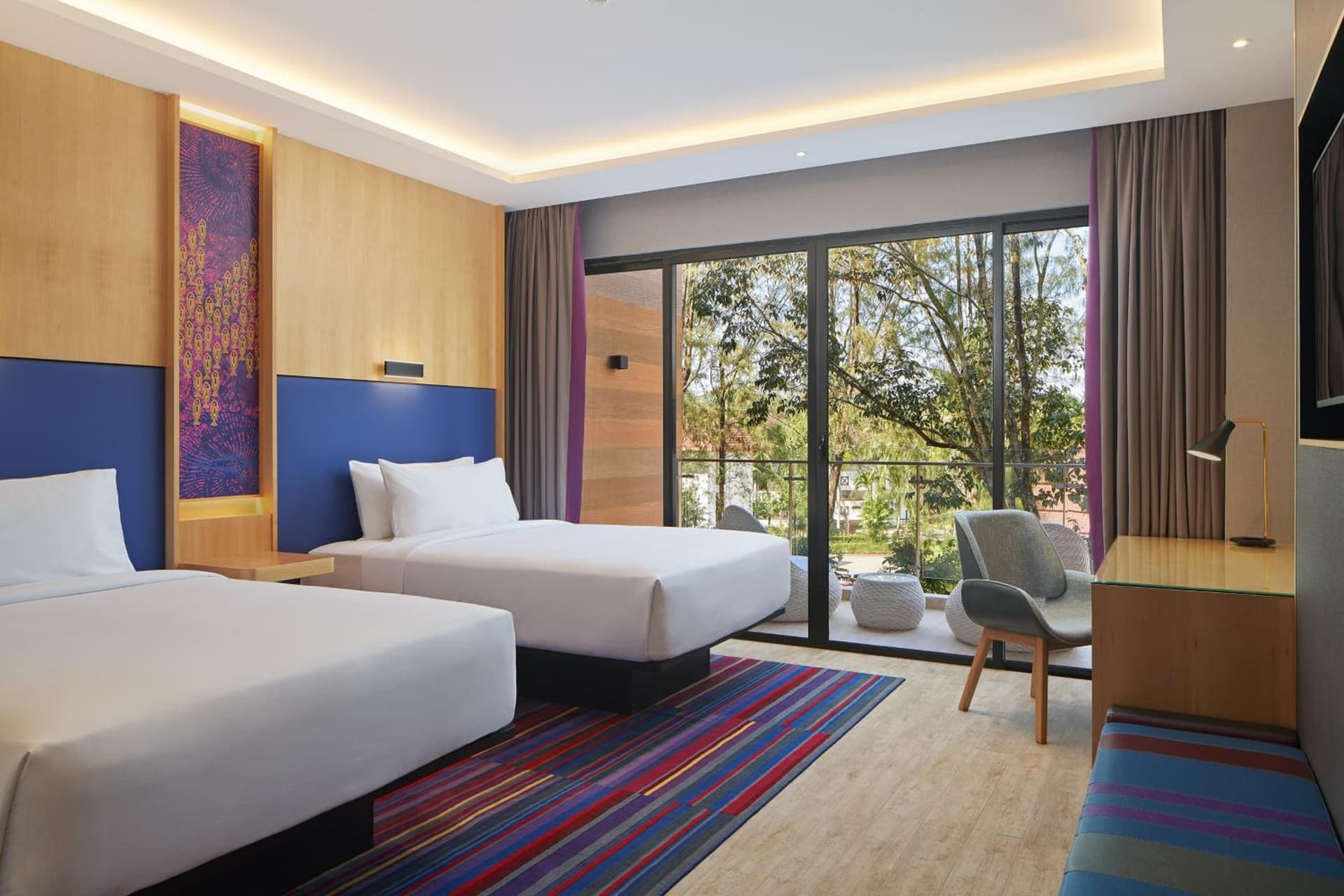 Garden View, Balcony, Guest room, 2 Single