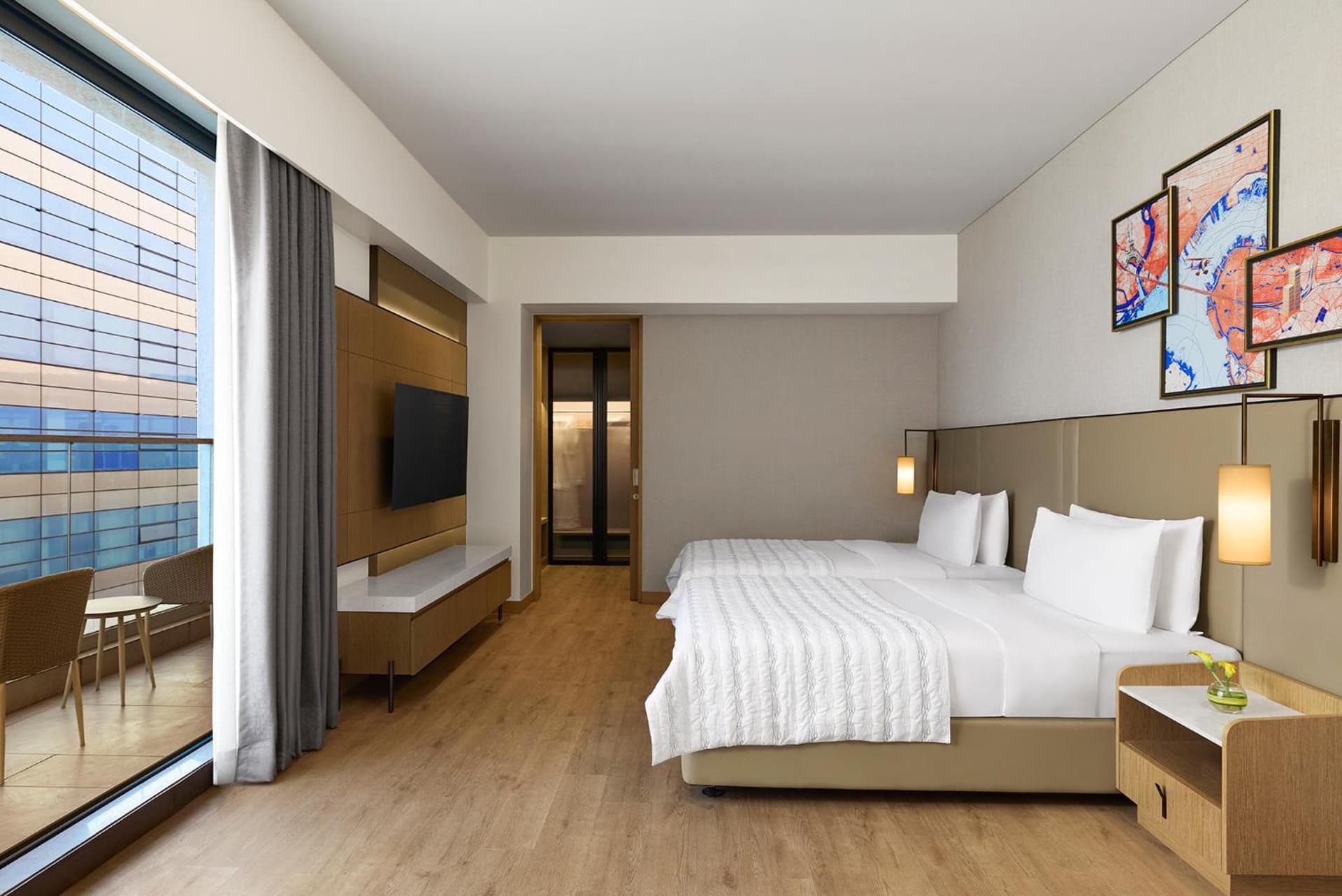 Studio Room, Larger Studio, 2 Twin, City view, Balcony